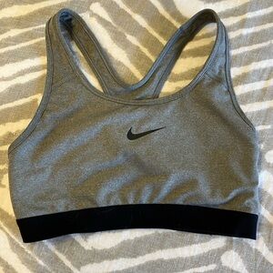 Nike Women's Charcoal and Black Sports Bra
